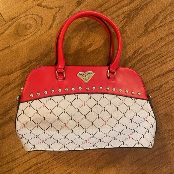 Baby Phat Handbags - Baby Phat hand bag a red, brown, cream and gold accents